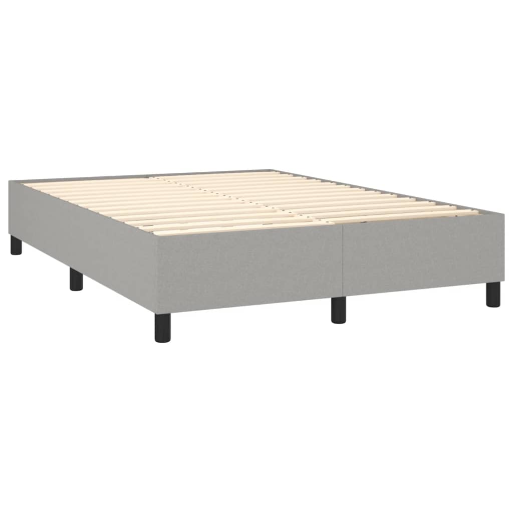 Letto a Molle Materasso e LED Grigio Chiaro 140x190 cm Tessuto