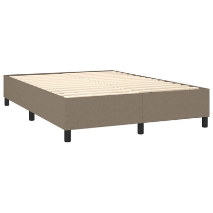 Letto a Molle con Materasso e LED Tortora 140x190 cm in Tessuto | homemem39