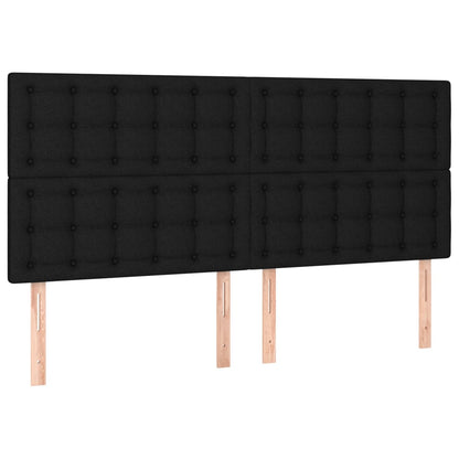 Letto a Molle con Materasso e LED Nero 180x200cm in Tessuto