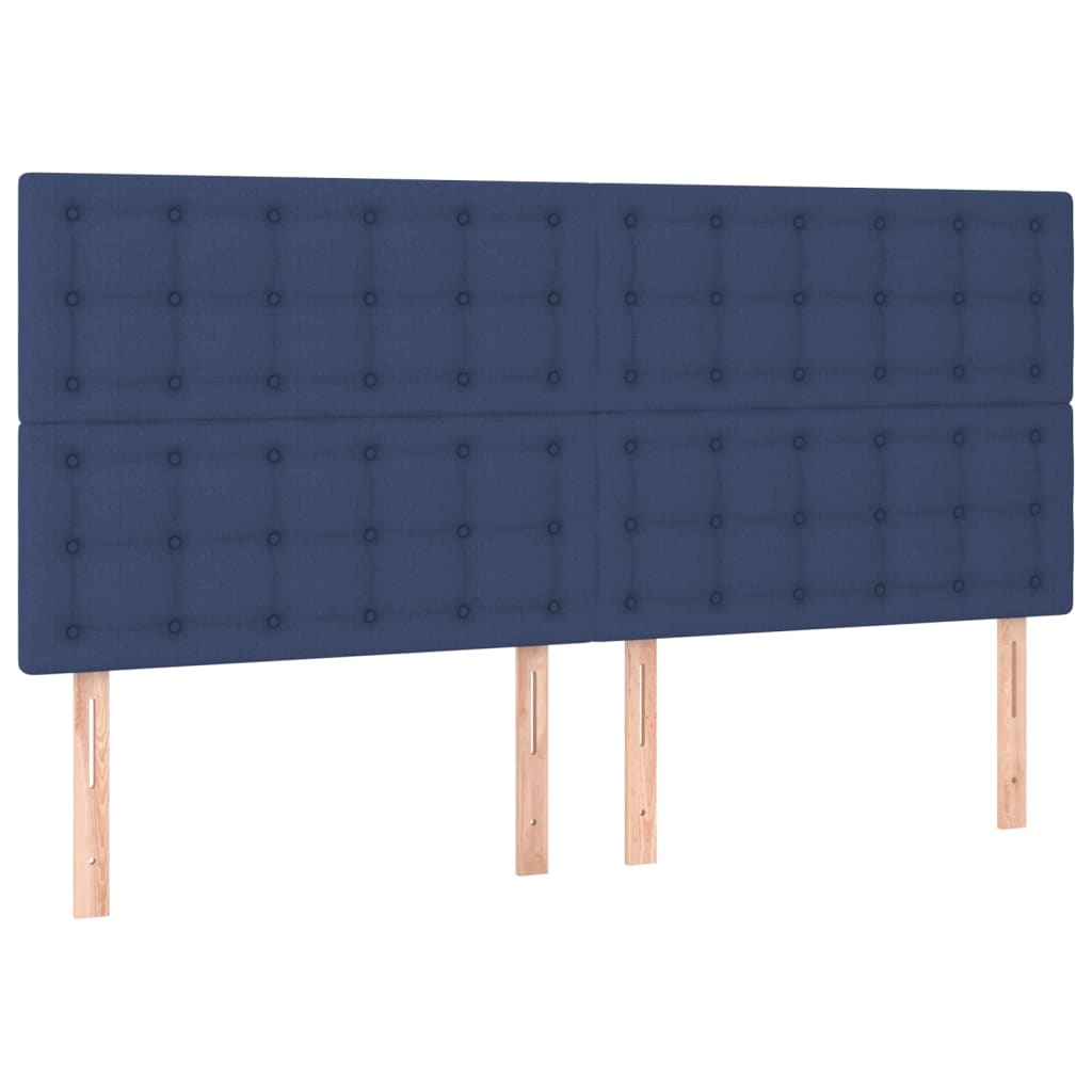 Letto a Molle con Materasso e LED Blu 180x200 cm in Tessuto