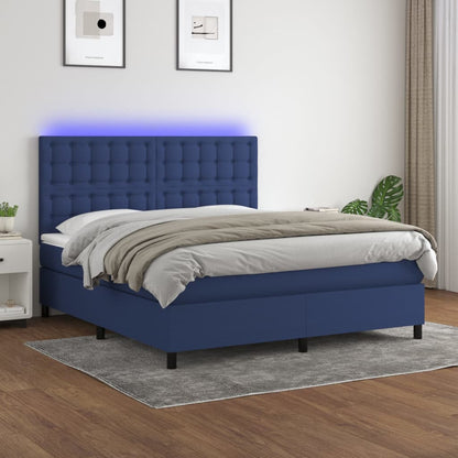 Federbett mit Matratze und blauer LED 180x200 cm aus Stoff