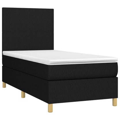 Letto a Molle con Materasso e LED Nero 90x190 cm in Tessuto - homemem39