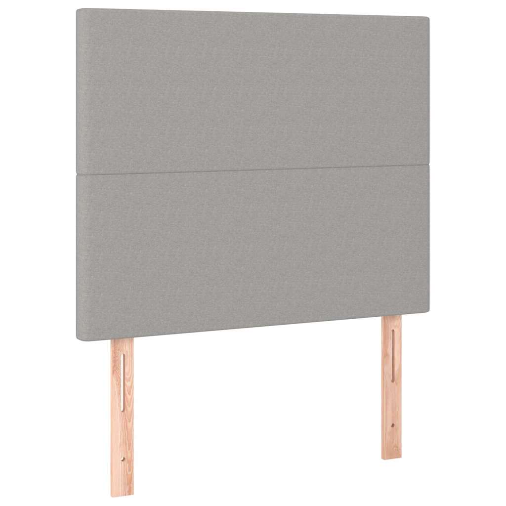 Letto a Molle Materasso e LED Grigio Chiaro 90x200 cm Tessuto