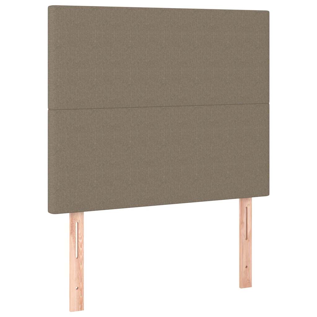 Letto a Molle con Materasso e LED Tortora 90x200 cm in Tessuto