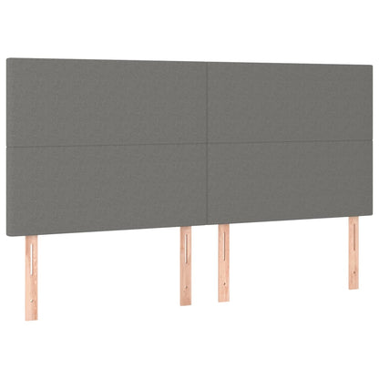 Letto a Molle Materasso e LED Grigio Scuro 160x200cm in Tessuto - homemem39