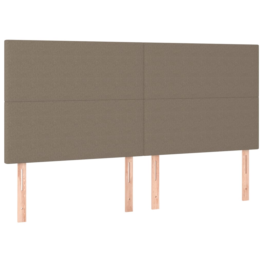 Letto a Molle con Materasso e LED Tortora 180x200 cm in Tessuto | homemem39