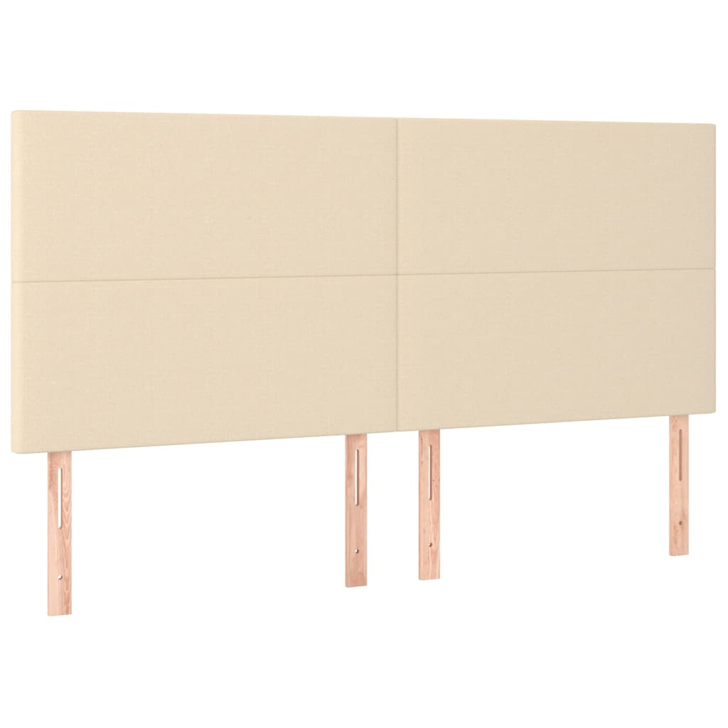 Letto a Molle con Materasso e LED Crema 180x200 cm in Tessuto