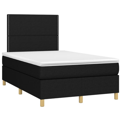 Letto a Molle con Materasso e LED Nero 120x200cm in Tessuto - homemem39