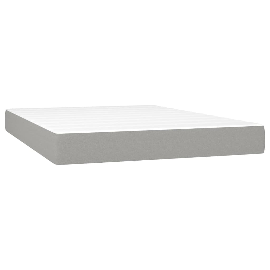 Letto a Molle Materasso e LED Grigio Chiaro 140x190 cm Tessuto | homemem39