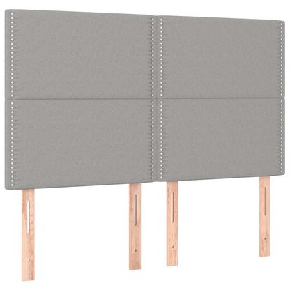 Letto a Molle Materasso e LED Grigio Chiaro 140x190 cm Tessuto