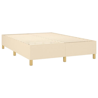 Letto a Molle con Materasso e LED Crema 140x190 cm in Tessuto | homemem39