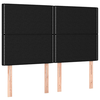 Letto a Molle con Materasso e LED Nero 140x200 cm in Tessuto