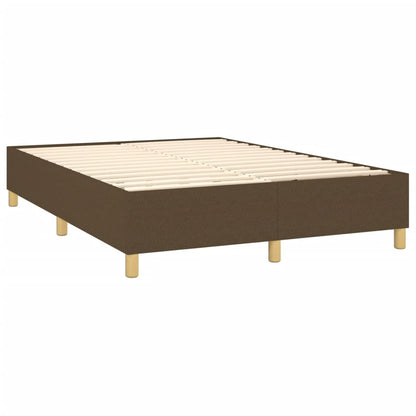 Letto a Molle Materasso e LED Marrone Scuro 140x200 cm Tessuto | homemem39