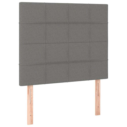Letto a Molle Materasso e LED Grigio Scuro 120x200cm in Tessuto