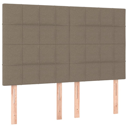 Letto a Molle con Materasso e LED Tortora 140x200 cm in Tessuto | homemem39