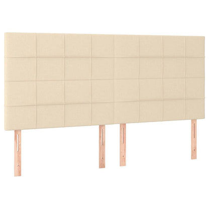 Letto a Molle con Materasso e LED Crema 160x200 cm in Tessuto