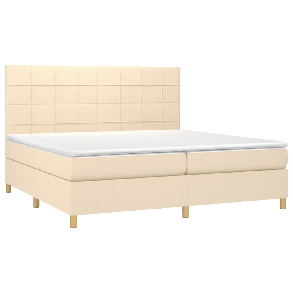 Letto a Molle Materasso e LED bianco 200x200cm in Tessuto - homemem39