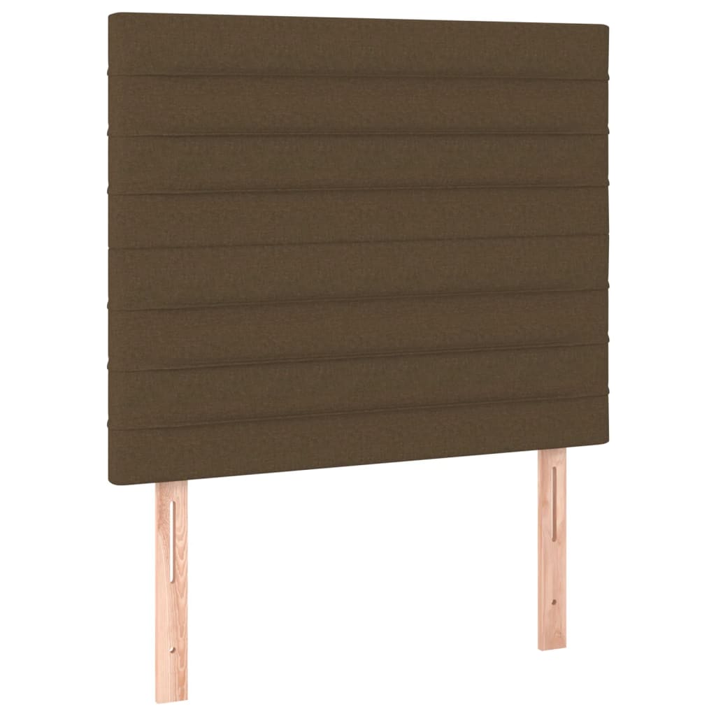 Letto a Molle Materasso e LED Marrone Scuro 80x200cm in Tessuto | homemem39