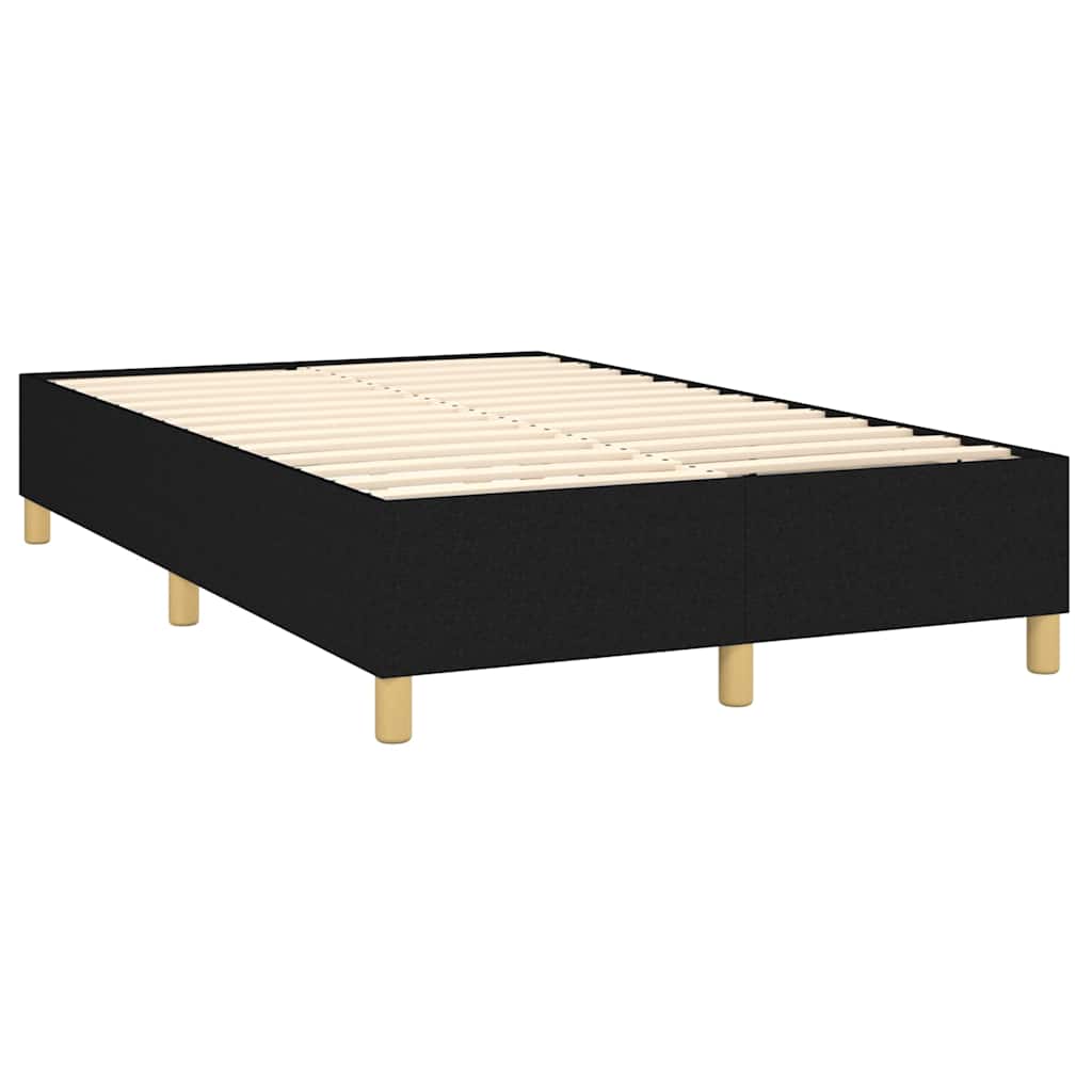 Letto a Molle con Materasso e LED Nero 120x200cm in Tessuto
