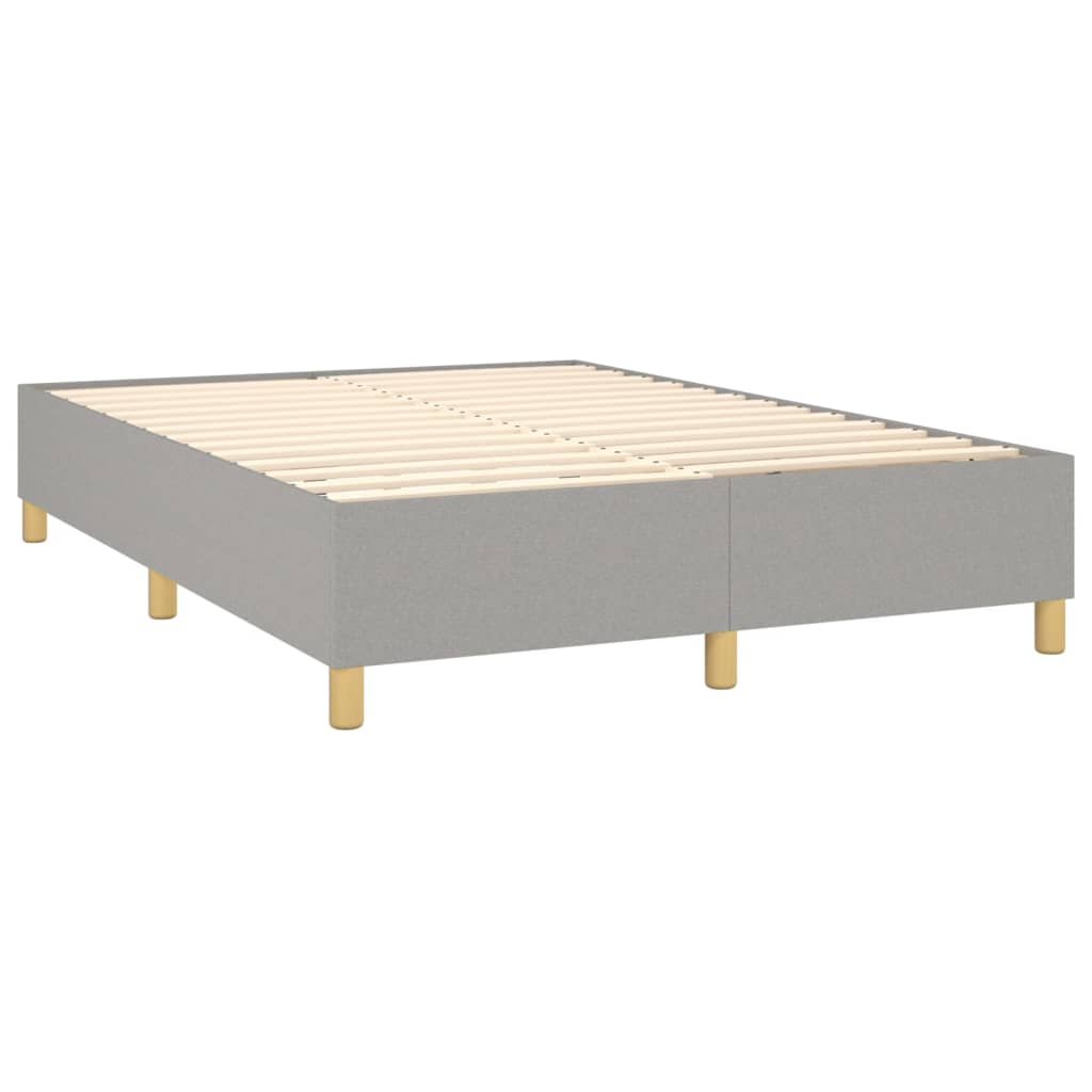 Spring Bed Mattress and LED Light Gray 140x190 cm Fabric