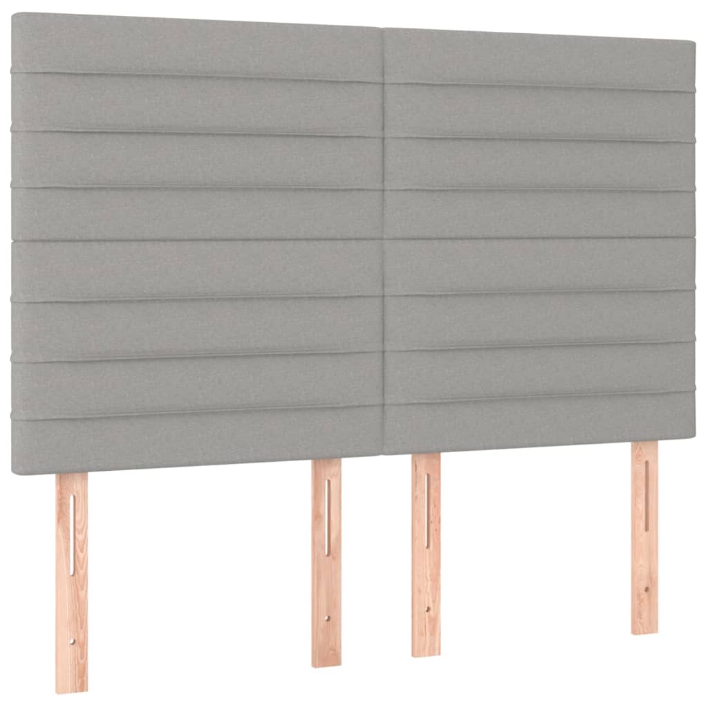 Letto a Molle Materasso e LED Grigio Chiaro 140x200 cm Tessuto