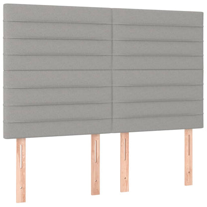 Letto a Molle Materasso e LED Grigio Chiaro 140x200 cm Tessuto