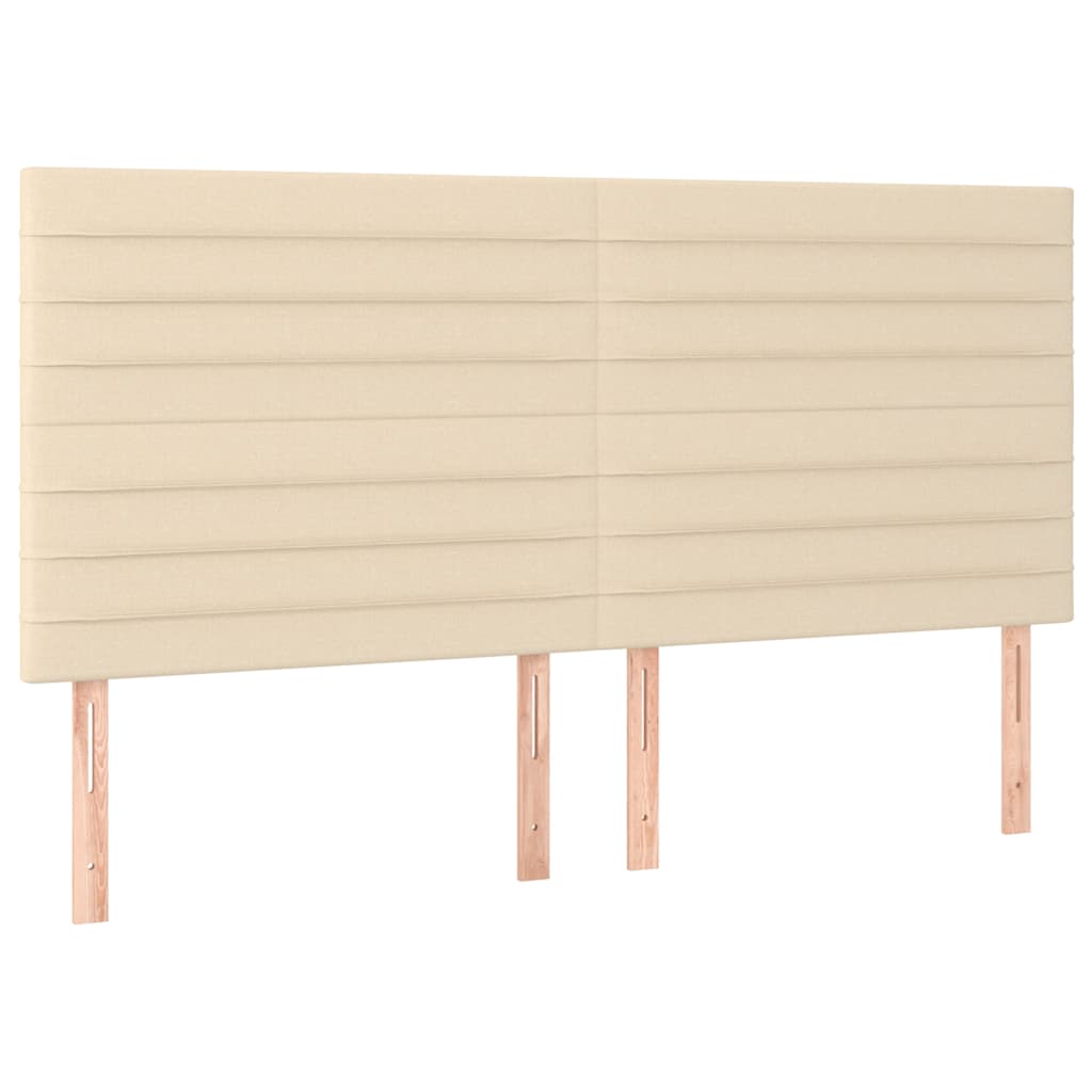 Letto a Molle con Materasso e LED Crema 180x200 cm in Tessuto
