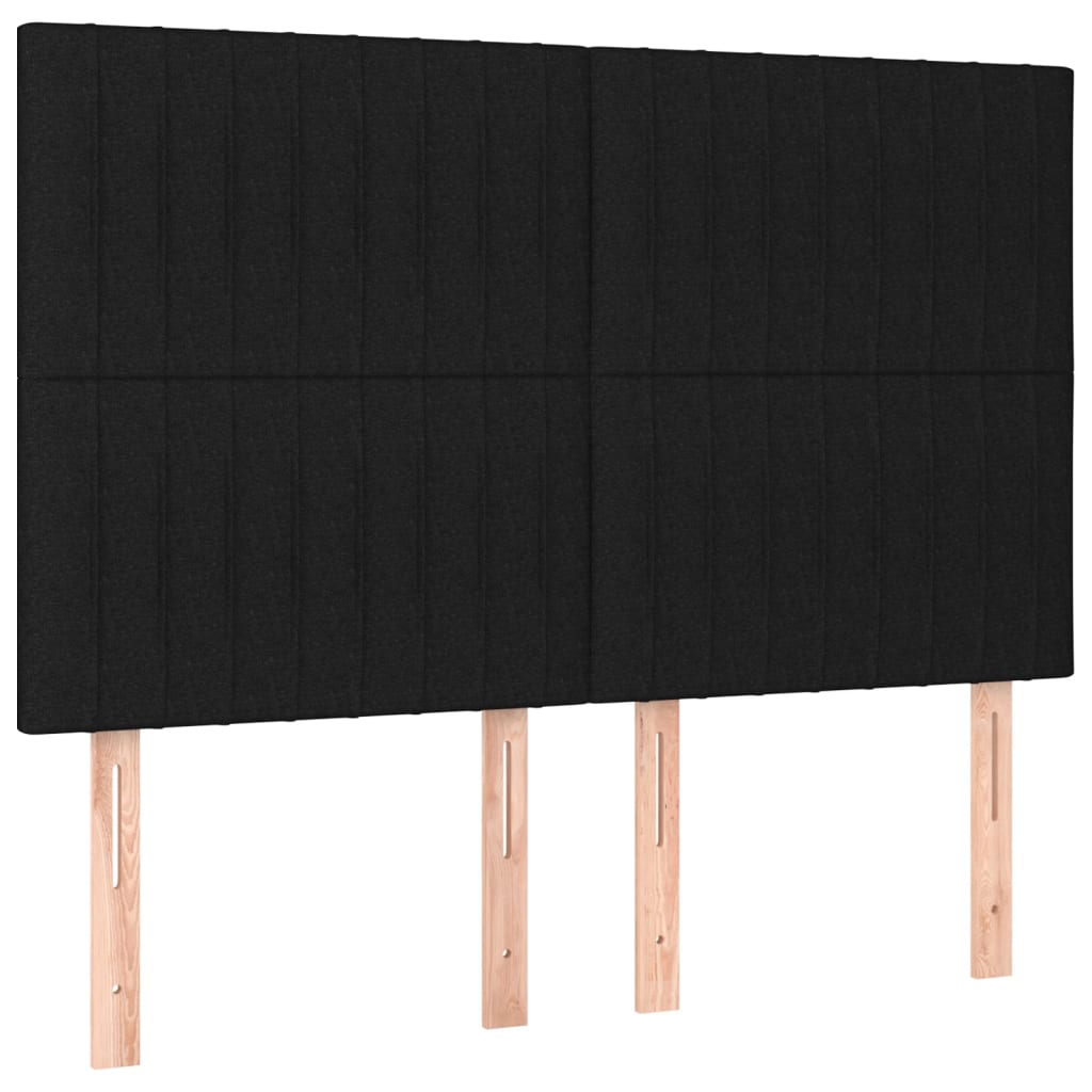 Letto a Molle con Materasso e LED Nero 140x190 cm in Tessuto - homemem39