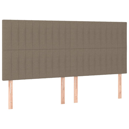 Letto a Molle Materasso e LED tortora 200x200cm in Tessuto