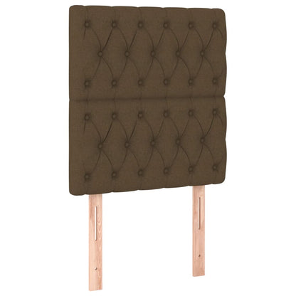 Letto a Molle Materasso e LED Marrone Scuro 80x200cm in Tessuto