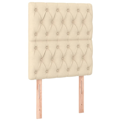 Letto a Molle con Materasso e LED Crema 80x200 cm in Tessuto | homemem39