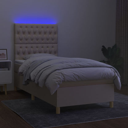 Federbett mit Matratze und LED Creme 100x200cm aus Stoff