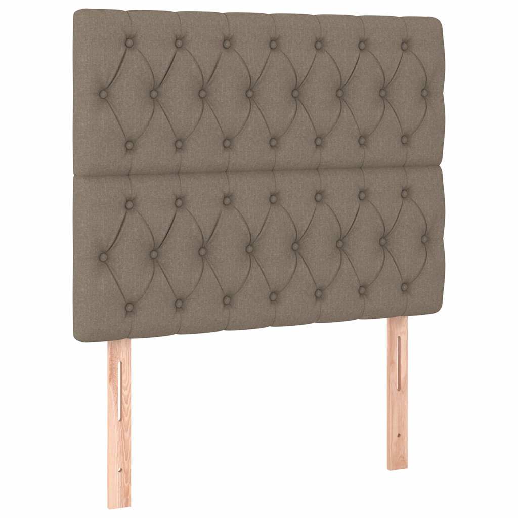 Letto a Molle con Materasso e LED Tortora 120x200cm in Tessuto