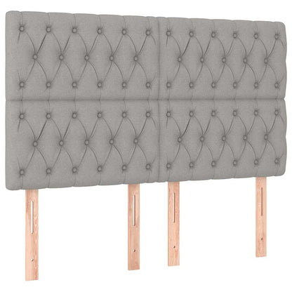 Letto a Molle Materasso e LED Grigio Chiaro 140x190 cm Tessuto