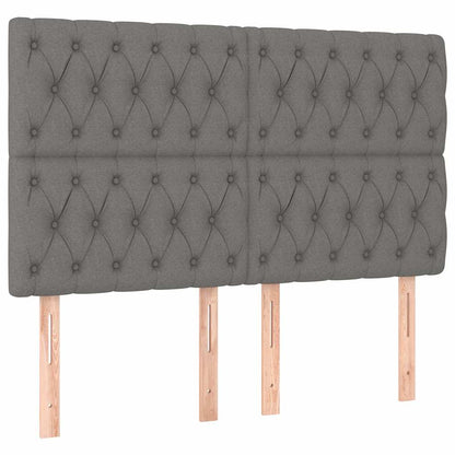 Letto a Molle Materasso e LED Grigio Scuro 140x190cm in Tessuto