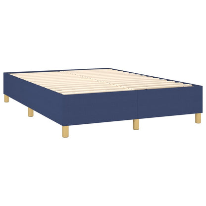 Letto a Molle con Materasso e LED Blu 140x190 cm in Tessuto