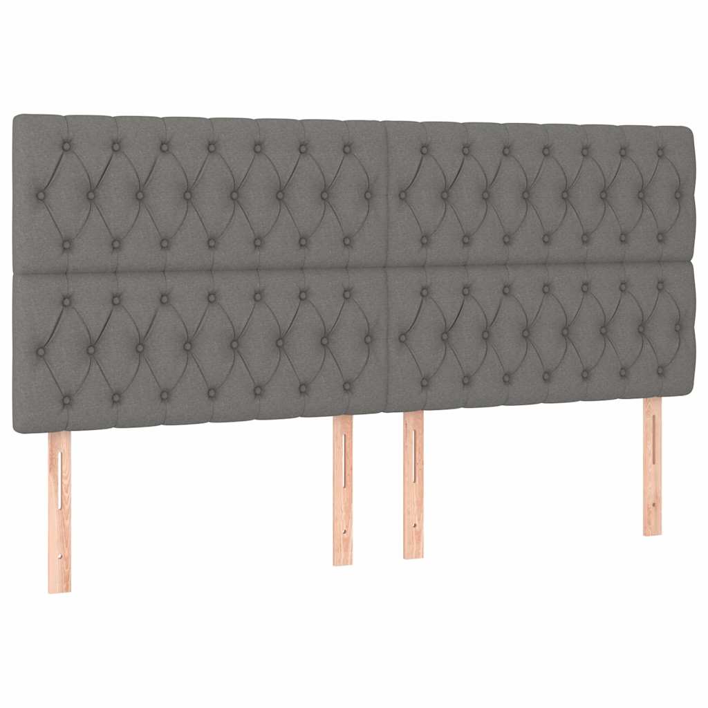 Letto a Molle Materasso e LED Grigio Scuro 180x200cm in Tessuto