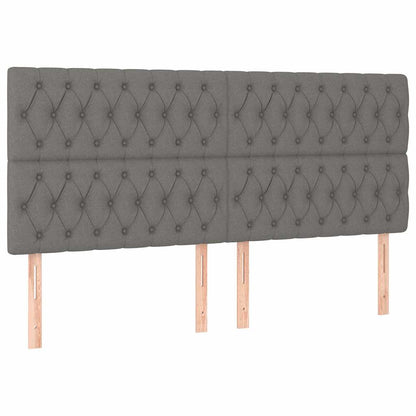 Letto a Molle Materasso e LED Grigio Scuro 180x200cm in Tessuto