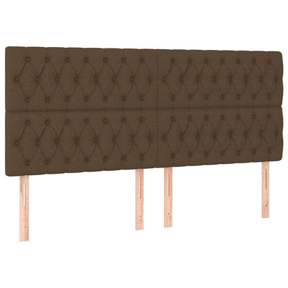 Letto a Molle Materasso e LED Marronescuro 200x200cm in Tessuto