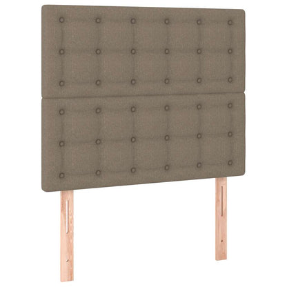 Letto a Molle con Materasso e LED Tortora 80x200 cm in Tessuto