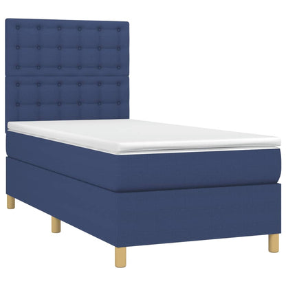 Letto a Molle con Materasso e LED Blu 80x200 cm in Tessuto | homemem39