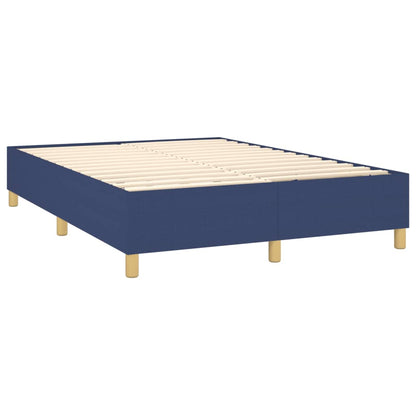 Letto a Molle con Materasso e LED Blu 140x200 cm in Tessuto | homemem39