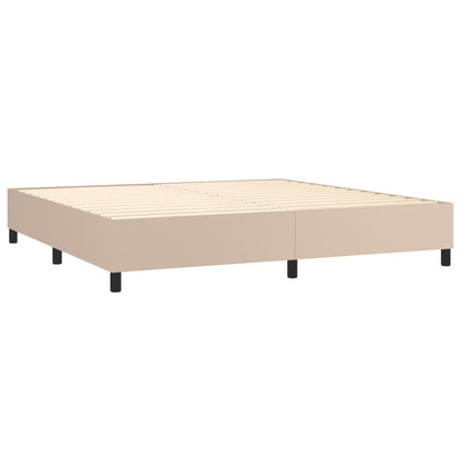 Giroletto Molle Materasso e LED Cappuccino 200x200cm Similpelle | homemem39