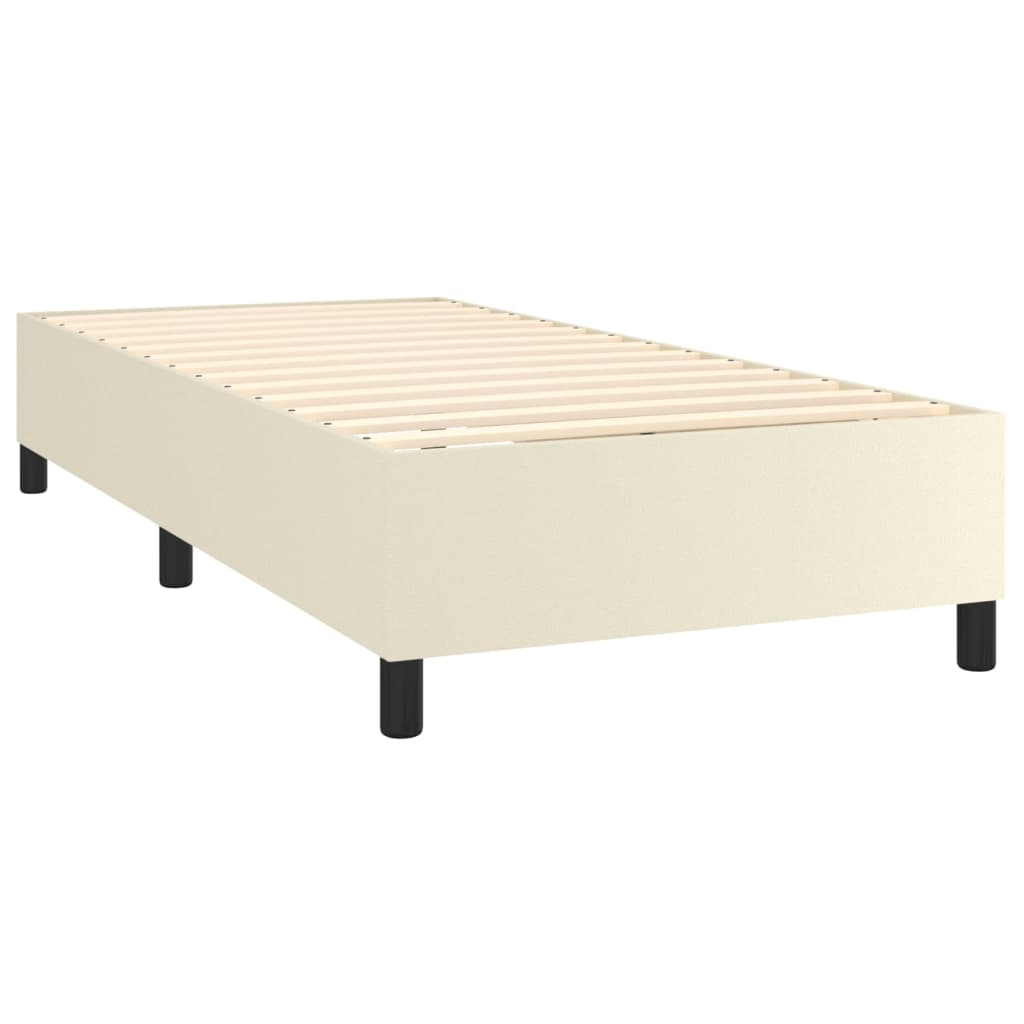 Giroletto a Molle con Materasso e LED Crema 90x200cm Similpelle | homemem39