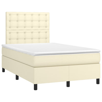 Giroletto Molle con Materasso e LED Crema 120x200cm Similpelle | homemem39