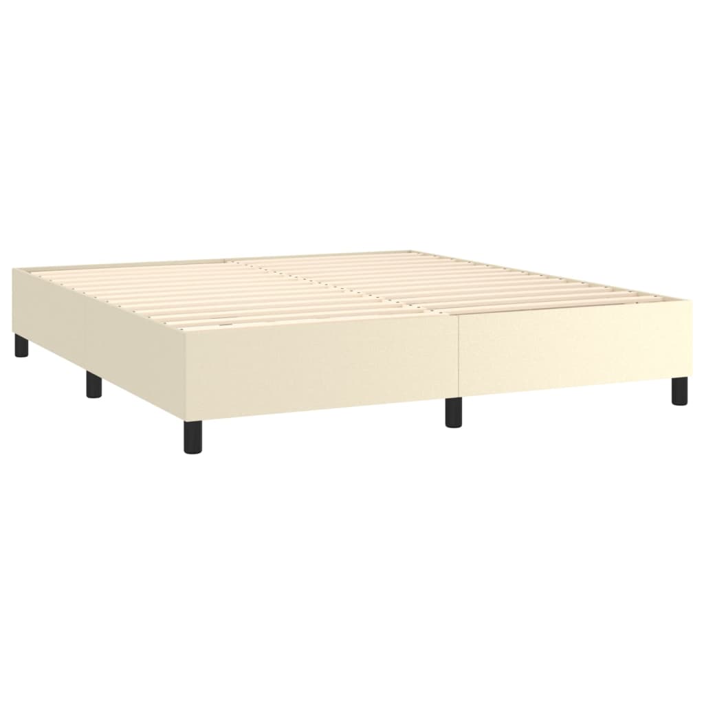Giroletto a Molle con Materasso e LED Crema 160x200 cm