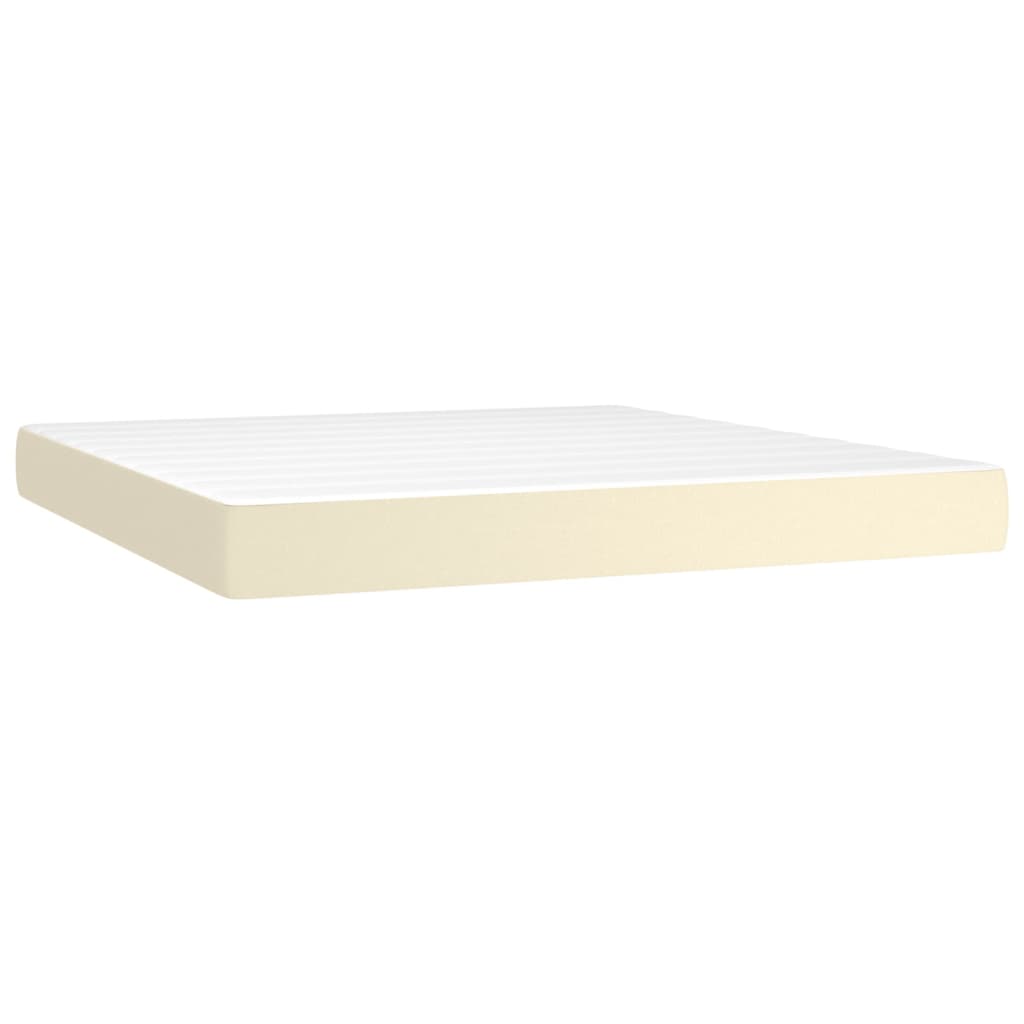 Giroletto a Molle con Materasso e LED Crema 160x200 cm