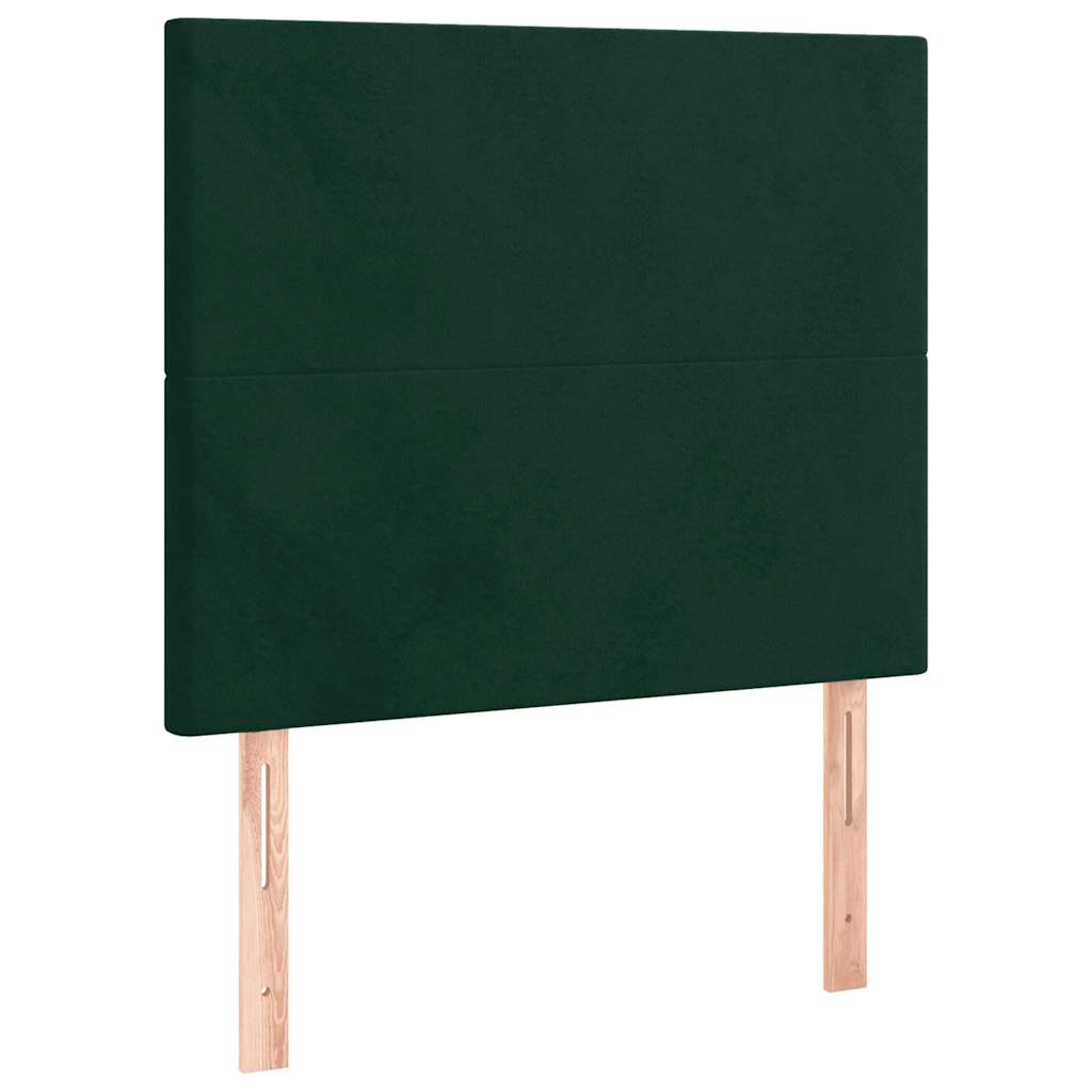 Letto a Molle con Materasso e LED Verde Scuro 120x200cm Velluto | homemem39