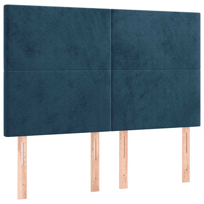 Letto a Molle con Materasso e LED Blu Scuro 140x200 cm