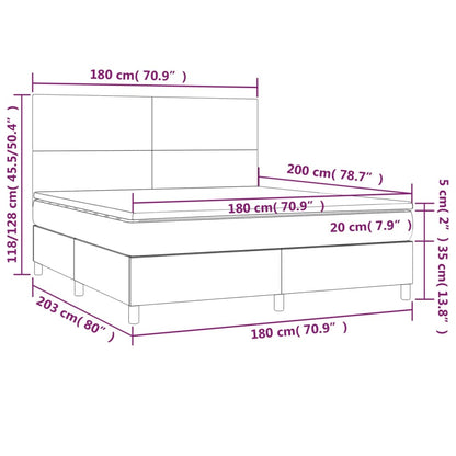 Federbett mit Matratze und dunkelgrauer LED 180x200 cm